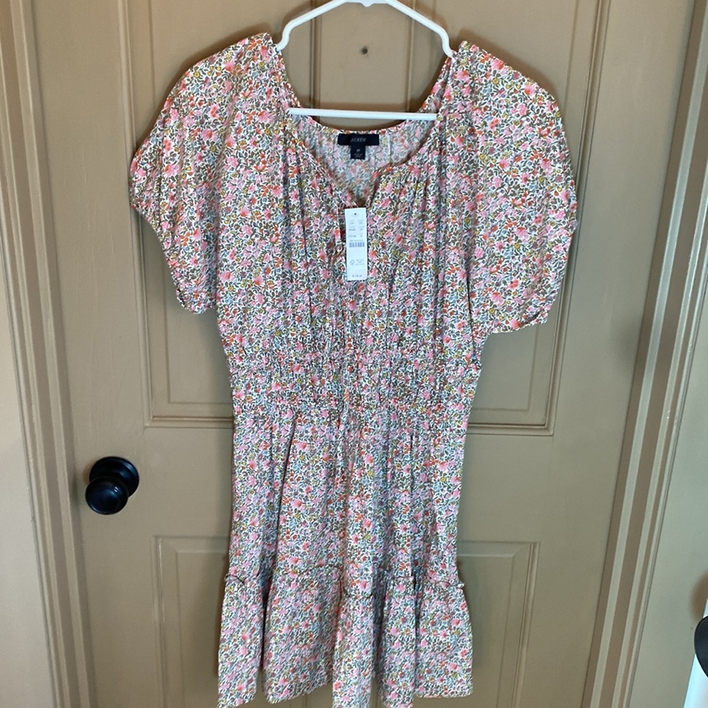 J Crew women’s cotton dress scattered blooms medium M